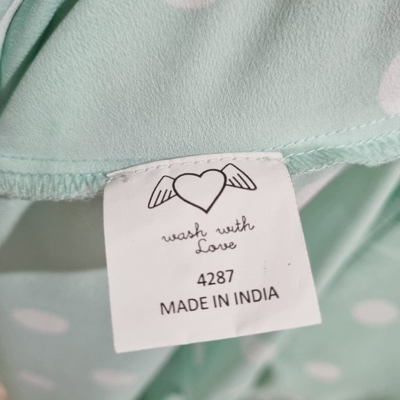 Hell Bunny "Madden" Polka Dot Dress in Mint Green and White, Size S - Picture 10 of 12